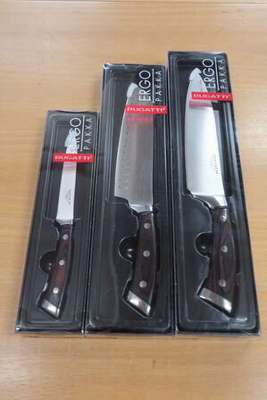 3 stk BUGATTI knive ergo pakka