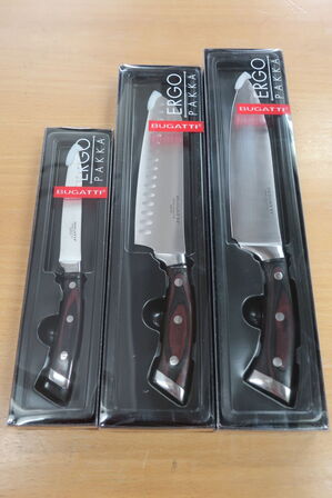 3 stk BUGATTI knive ergo pakka