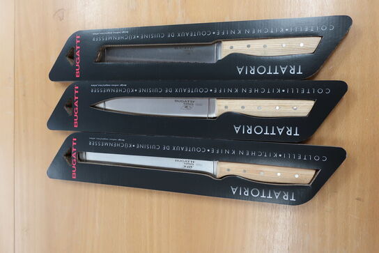 3 stk. BUGATTI trattoria køkken knive