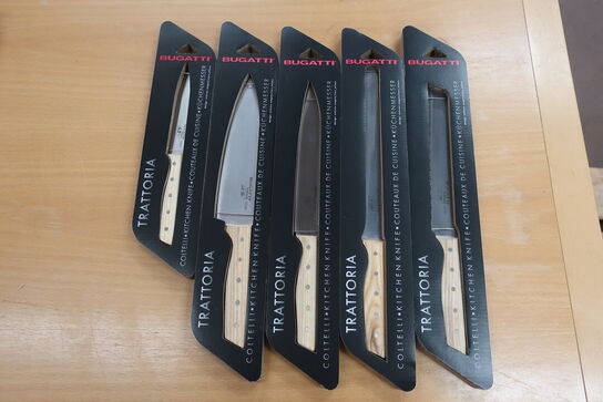 5 stk. BUGATTI trattoria køkken knive 