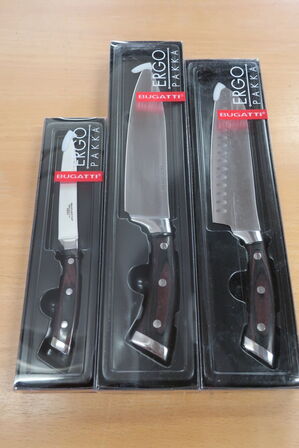 3 stk BUGATTI knive ergo pakka