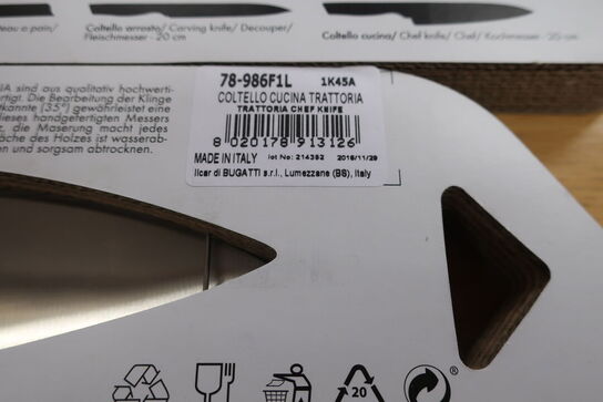 5 stk. BUGATTI trattoria køkken knive 