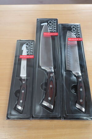 3 stk BUGATTI knive ergo pakka