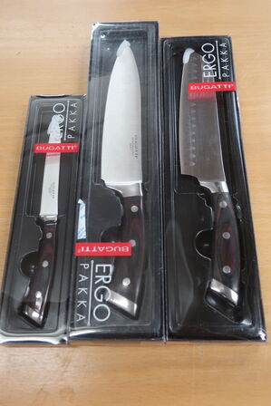 3 stk BUGATTI knive ergo pakka