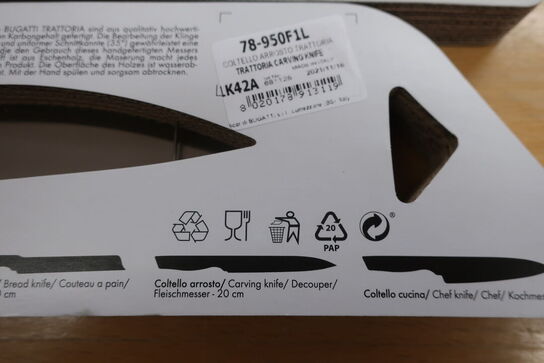 4 stk. BUGATTI trattoria køkken knive