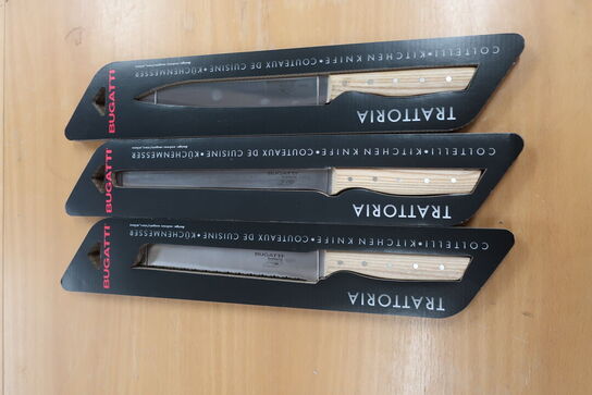 3 stk. BUGATTI trattoria køkken knive