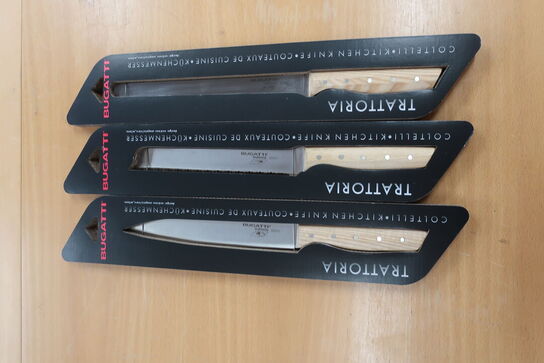 3 stk. BUGATTI trattoria køkken knive