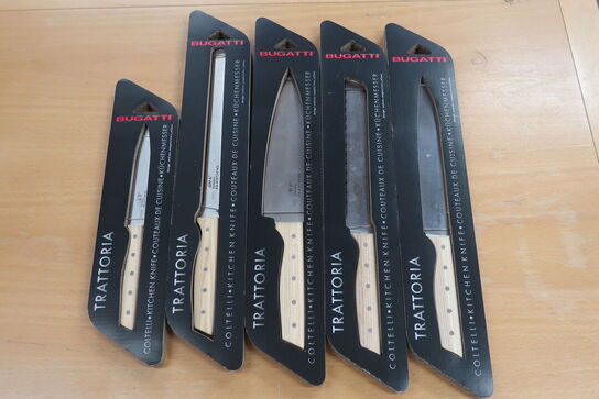5 stk. BUGATTI trattoria køkken knive 
