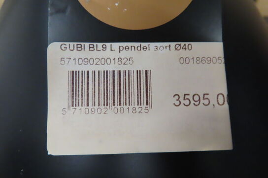 Pendel GUBI BL9 L Sort Ø40