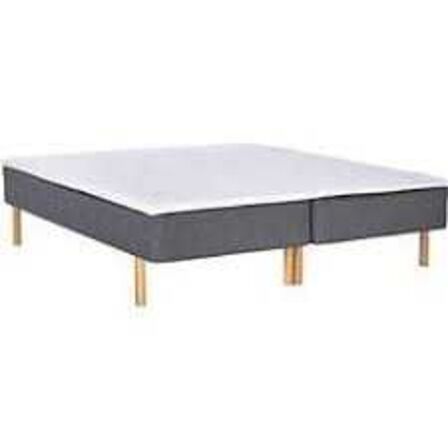 Nordisk fjer Boxseng med træben og memmory topmadras 160x200 cm 