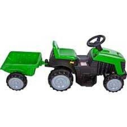 Havetraktor med trailer til børn med batteri Grøn 