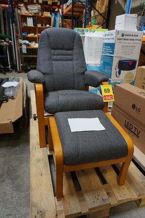 Otium lænestol inkl. fodskammel - grå