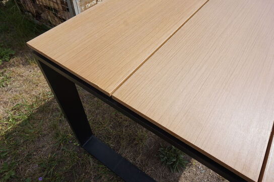 Lyngsø havebord teaklook Nonwood/Sort 210x100 cm 