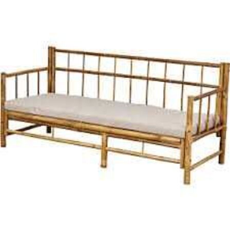 Lima loungesofa med hynde Bambus 180x70x80 cm