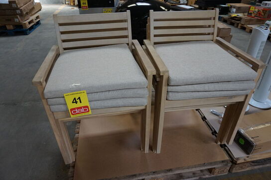 6 stk Lugo havestole med hynder - akacietræ