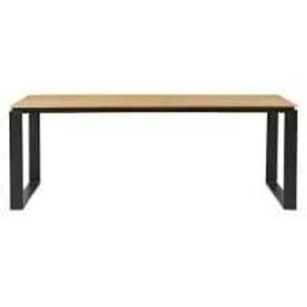 Lyngsø havebord teaklook Nonwood/Sort 210x100 cm 