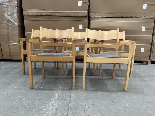 5 stk. Hans J. Wegner Model 886, Serie 1293 stole med armlæn MOMSFRI