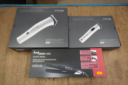 Frisør artikler HAIRGENE & COMAIR: Glattejern og 2 hårtrimmere