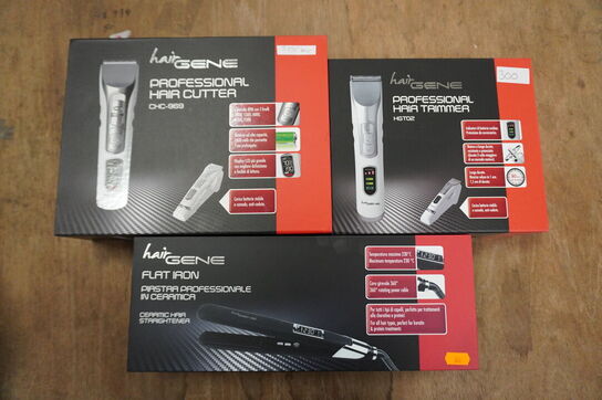 Frisør artikler HAIRGENE: Glattejern, hårtrimmer HGT02 & hårtrimmer CHC-969