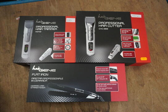 Frisør artikler HAIRGENE: Glattejern, hårtrimmer HGT02 & hårtrimmer CHC-969