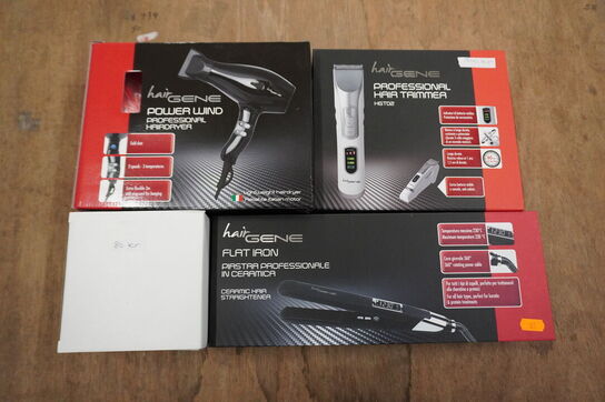 Frisør artikler HAIRGENE: Føntørrer, hårtrimmer HGT02 & glattejern