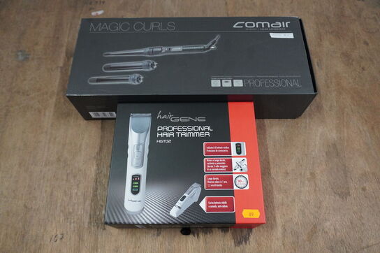 Frisør artikler HAIRGENE & COMAIR: Hårtrimmer HGT02 og Magic Curls krøllejern