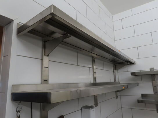 4 stk. rustfri hylder med vægbeslag