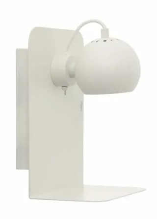 Frandsen ball væg lampe m. usb til opladning hvid metal(ubrugt)