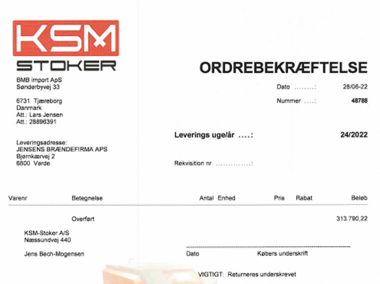 Stokerfyr i container KSM-Tuxedo 125 F-Auto