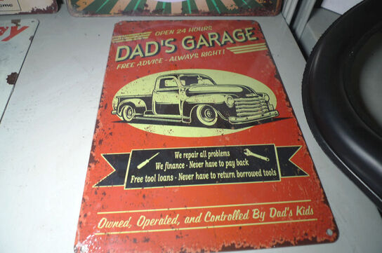 4 stk. retroskilte i metal ca. 20x30cm