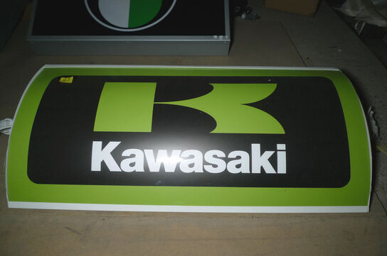 LED-lysskilt m/KAWASAKI logo ca. 90x42cm 9W 230V