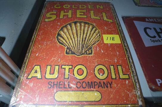 4 stk. retroskilte i metal ca. 20x30cm