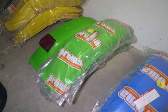 5 stk. grønne cross-bagskærme m/lygte