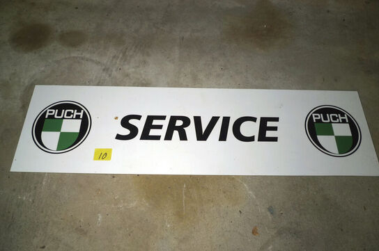 Skilt m/PUCH SERVICE logo ca. 75x20cm