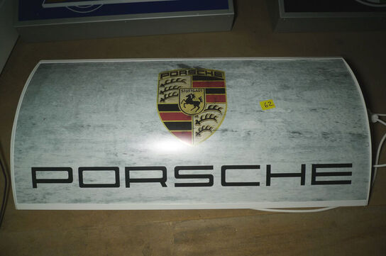 LED-lysskilt m/PORSCHE logo ca. 90x42cm 9W 230V
