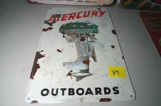 4 stk. retroskilte i metal ca. 20x30cm