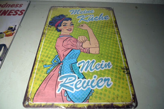 4 stk. retroskilte i metal ca. 20x30cm