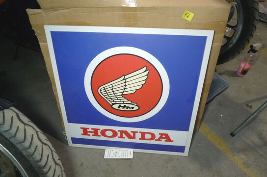 LED-lysskilt m/HONDA logo 60x60cm m/fjernbetjening 230V