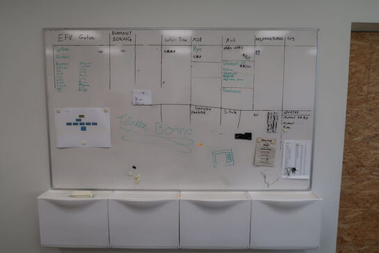 Whiteboard samt div. Skabe