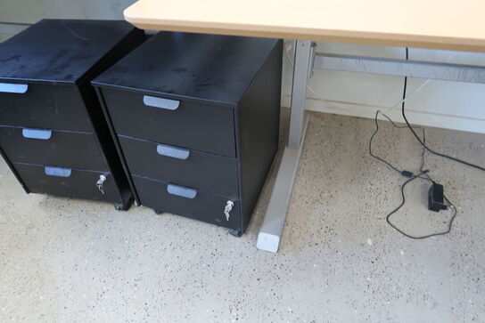 El. hæve/sænke skrivebord samt skuffemodul