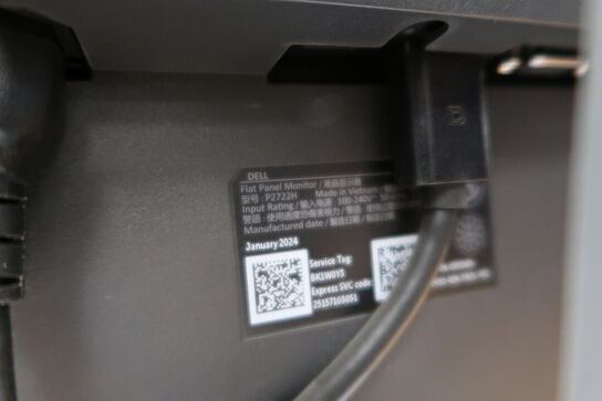 2 stk. computerskærme DELL P2722H, tastatur, mus, dockingstation LENOVO ThinkPad Hybrid USB-C with USB-A Dock