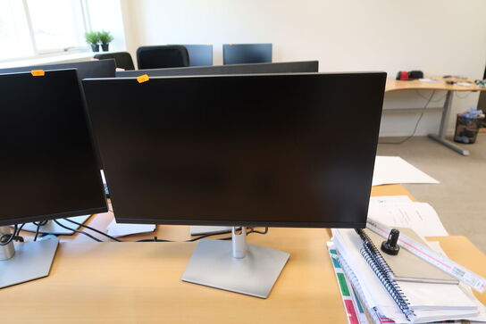 2 stk. computerskærme DELL P2722H, tastatur, mus, dockingstation LENOVO ThinkPad Hybrid USB-C with USB-A