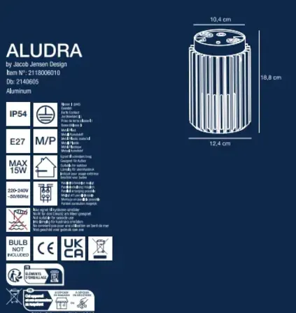 2 stk. nordlux matrix udendørs loftlampe alu(ubrugt)
