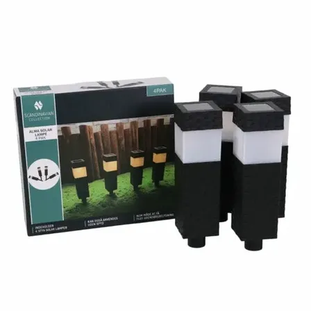 6 stk. alma solar lampe - 4 pak(ubrugt)