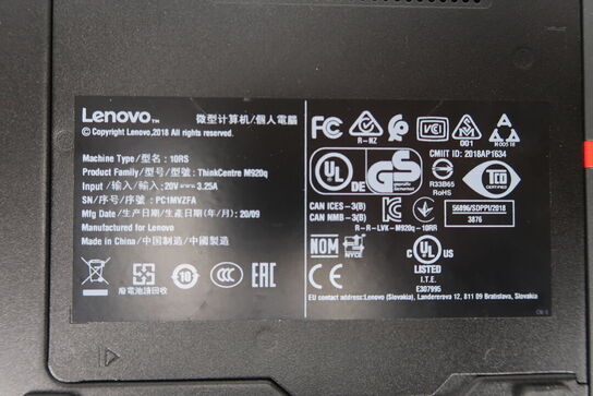 Lenovo Thincentre Tiny m9209 Intel Core i5-8500T