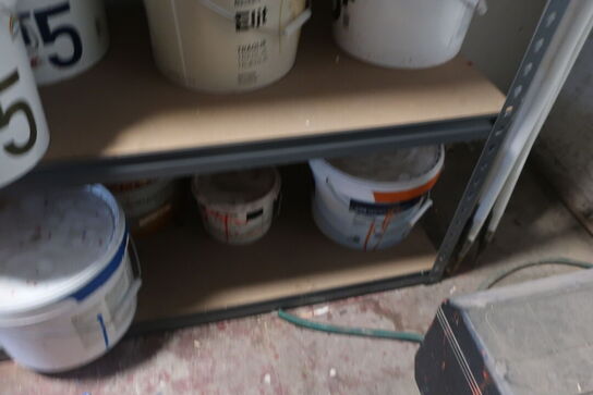 Reol med div. Maling BECKERS m.m.