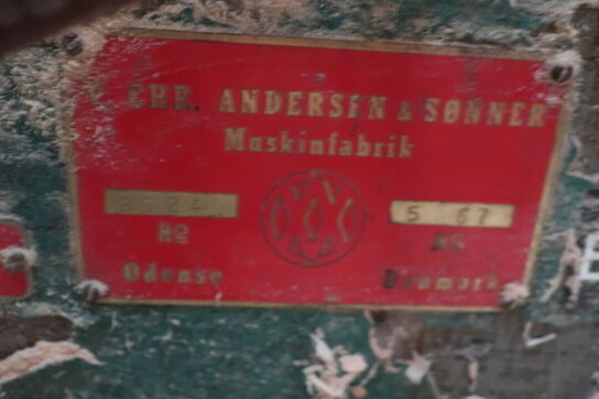 Tykkelseshøvl CHR. ANDERSEN & SØNNER