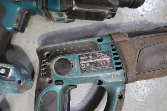 3 stk. akku håndværktøj MAKITA DHR202, DHR182, DHP481