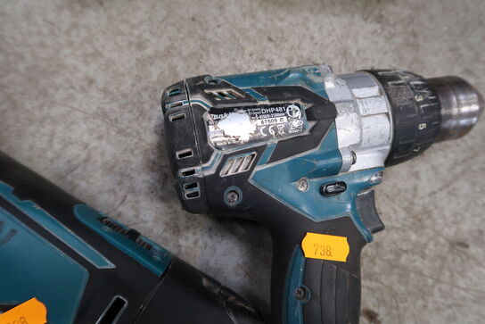 2 stk. akku håndværktøj MAKITA DHP481, DTM51 med 2 stk. batterier