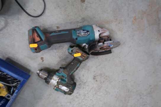 2 stk. akku håndværktøj MAKITA DGA506 m.fl.